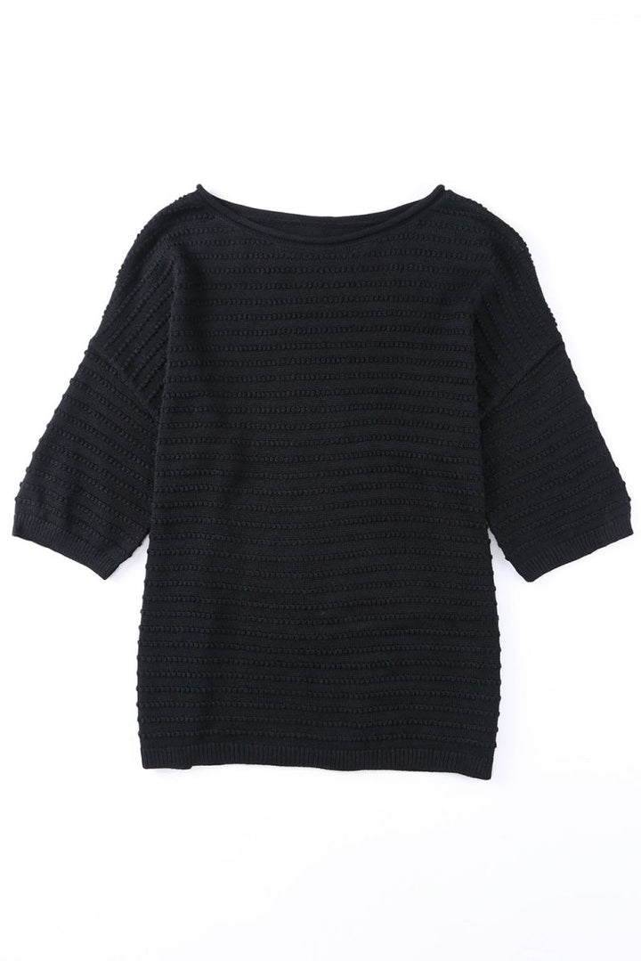 Orinthia Textured Knit Drop Shoulder Tee - Rebel Nomad