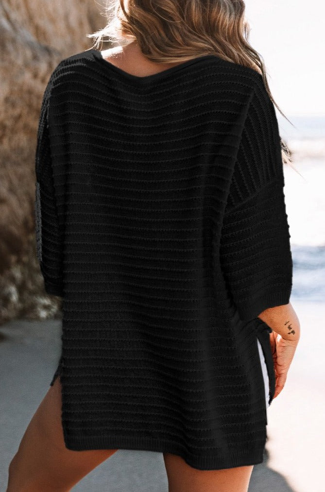 Orinthia Textured Knit Drop Shoulder Tee - Rebel Nomad