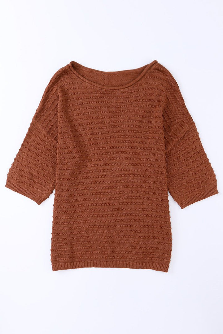 Orinthia Textured Knit Drop Shoulder Tee - Rebel Nomad