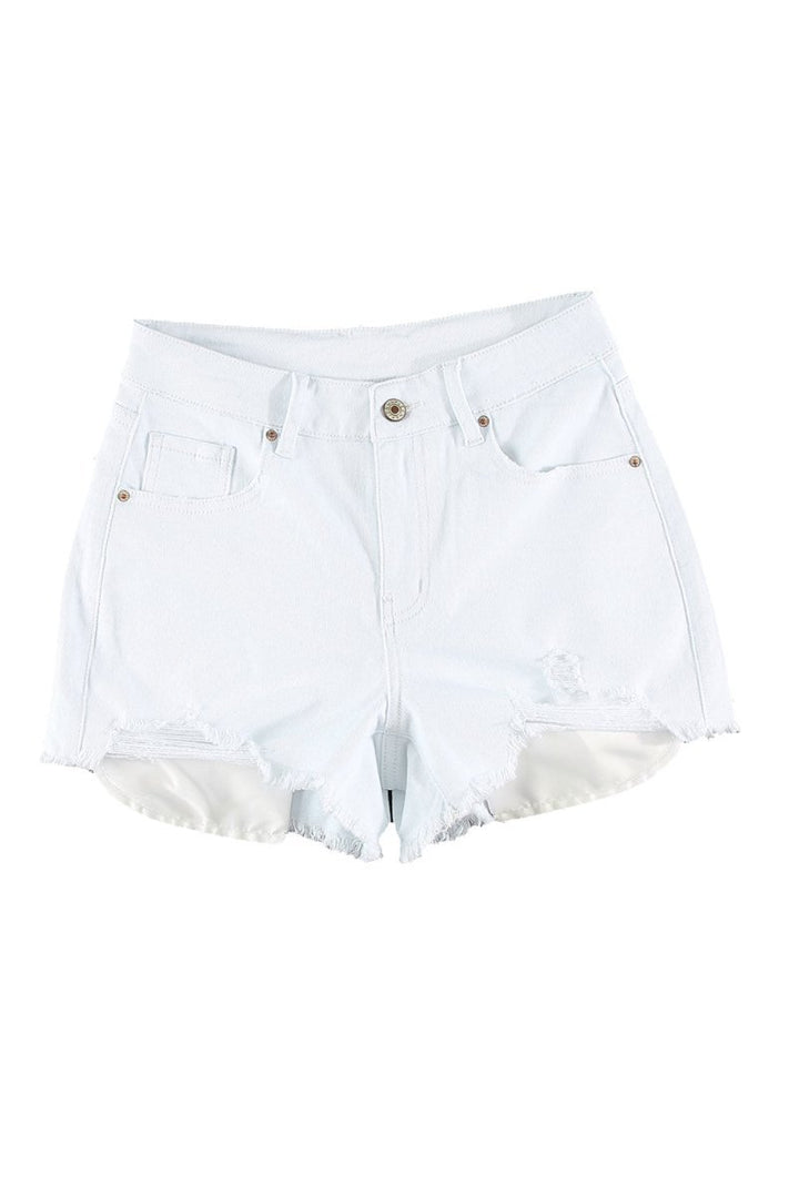 Paragona Distressed Frayed Denim Shorts - Rebel Nomad