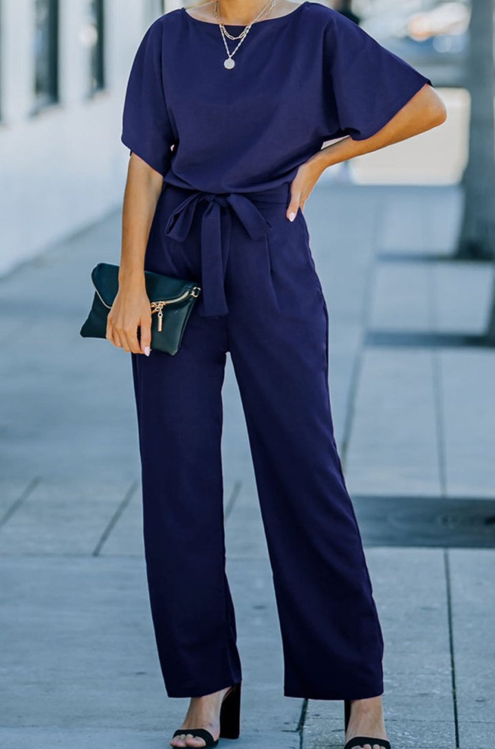 Parisa Belted Wide Leg Jumpsuit - Rebel Nomad