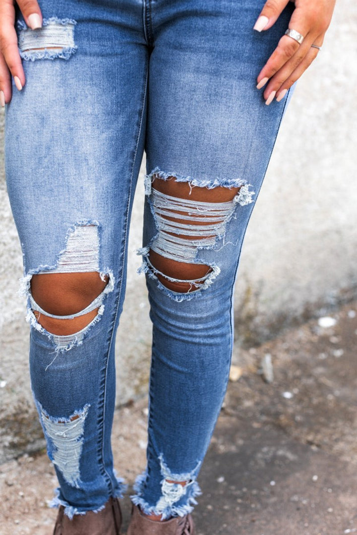 Parisienne High Waist Distressed Skinny Jeans - Rebel Nomad