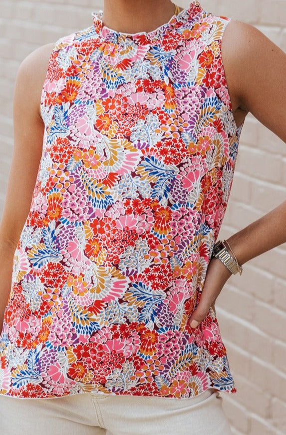 Paula Floral Print Relaxed Tank Top - Rebel Nomad