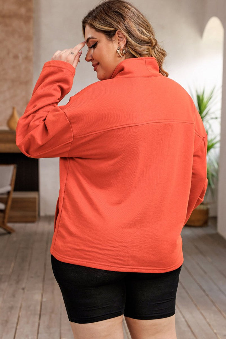 Penny Plus-Size O-ring Zipper Pocketed Sweatshirt - Rebel Nomad