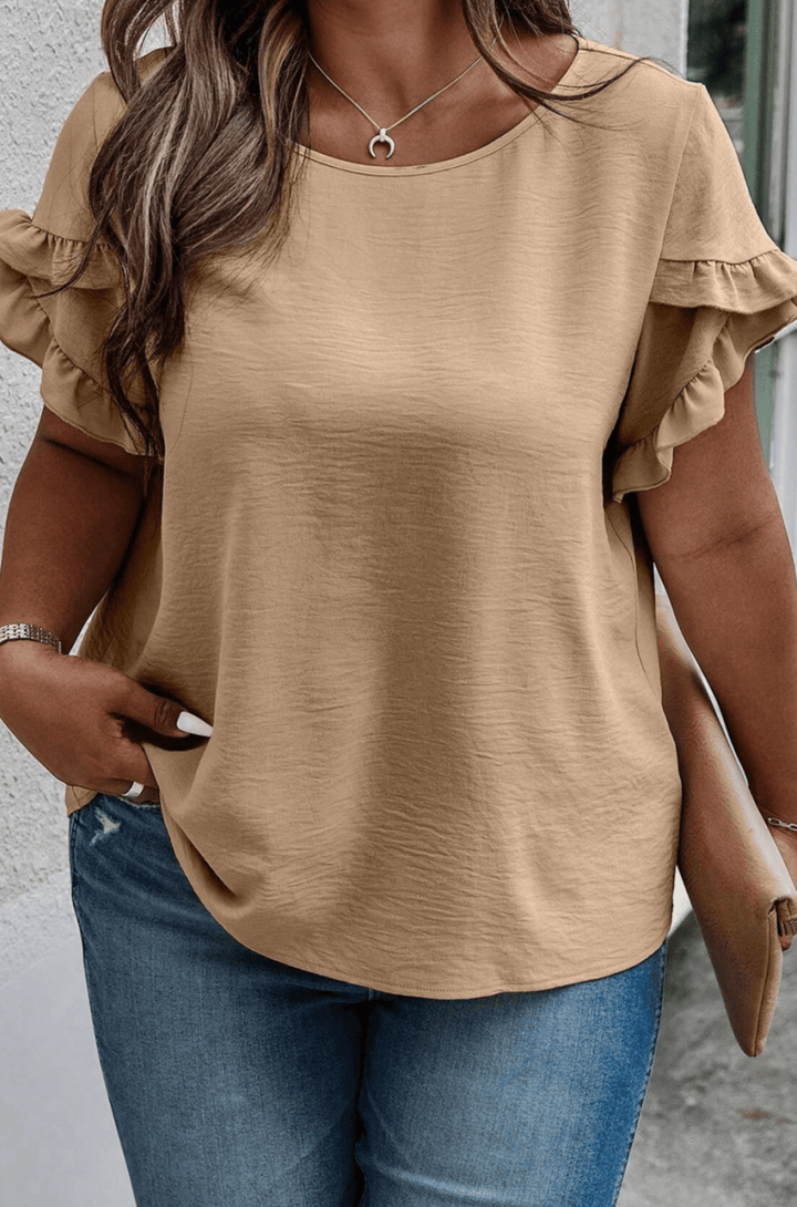 Providencia Ruffled Short Sleeve Plus Size Top - Rebel Nomad