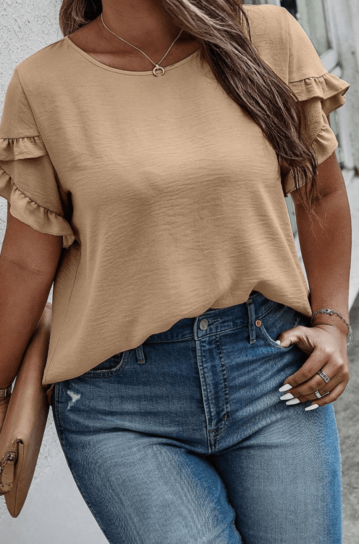 Providencia Ruffled Short Sleeve Plus Size Top - Rebel Nomad