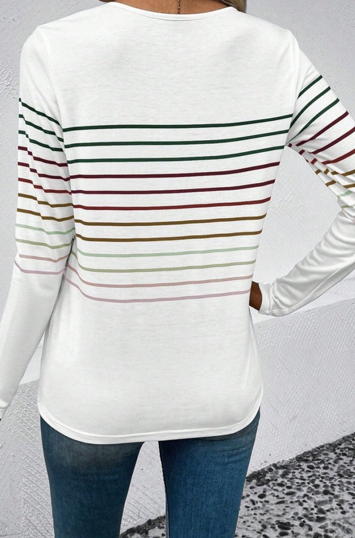 Qeturah Striped Crew Neck Long Sleeve Top - Rebel Nomad