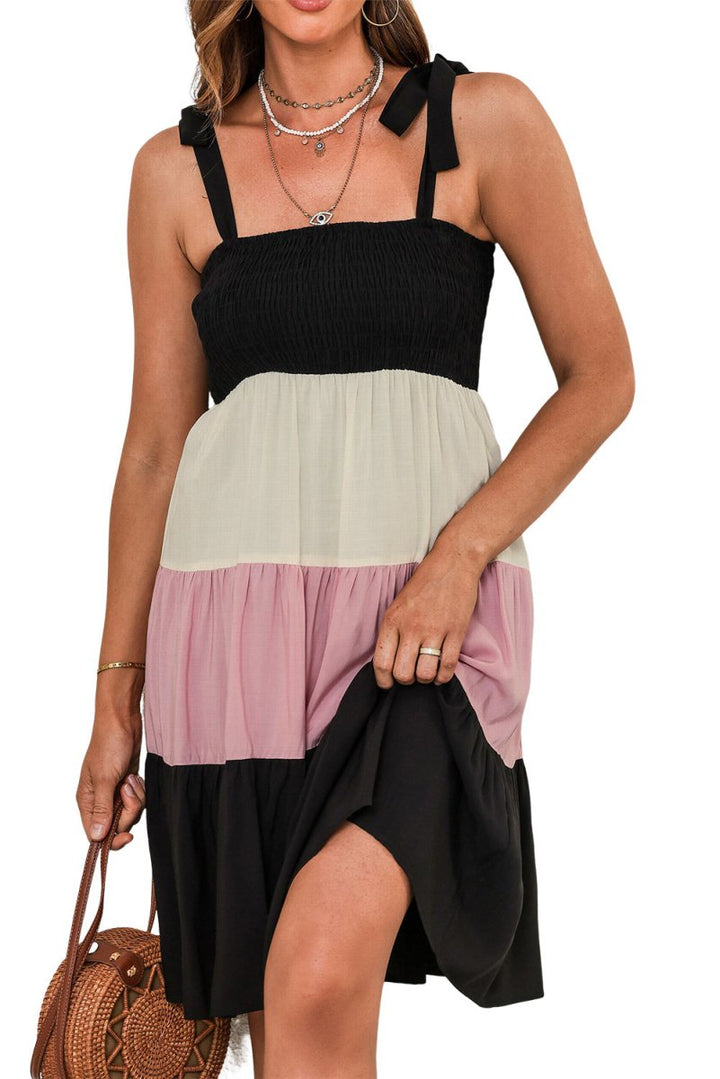 Richelle Smocked Color Block Sleeveless Mini Dress - Rebel Nomad