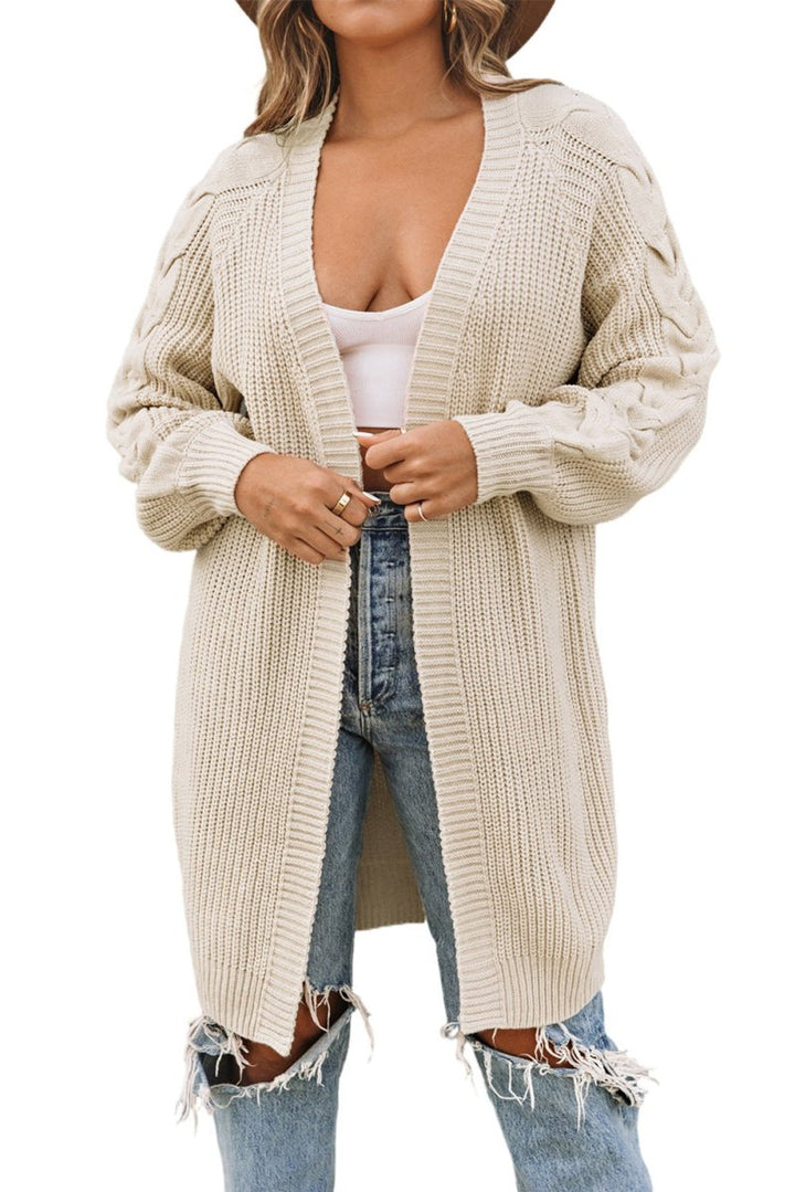 Rosaluna Open Front Cable Sleeve Long Cardigan - Rebel Nomad