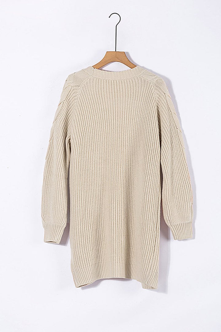 Rosaluna Open Front Cable Sleeve Long Cardigan - Rebel Nomad