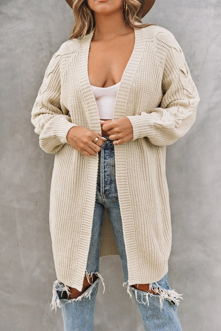 Rosaluna Open Front Cable Sleeve Long Cardigan - Rebel Nomad