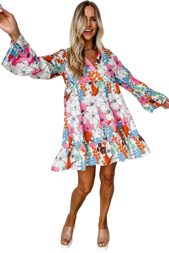 Rosella Floral Tiered Mini Dress - Rebel Nomad