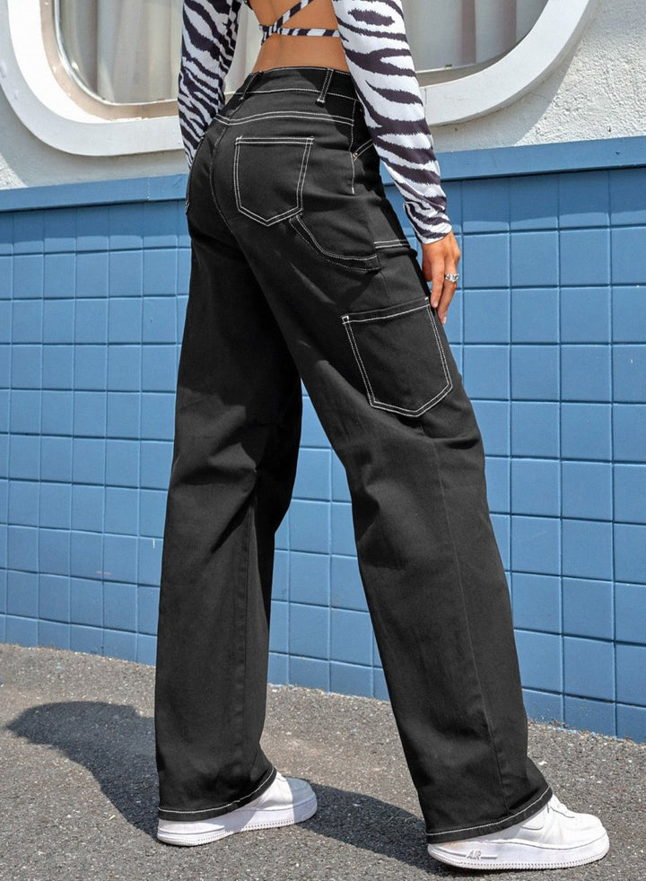 Sallie High Waist Straight Leg Cargo Pants