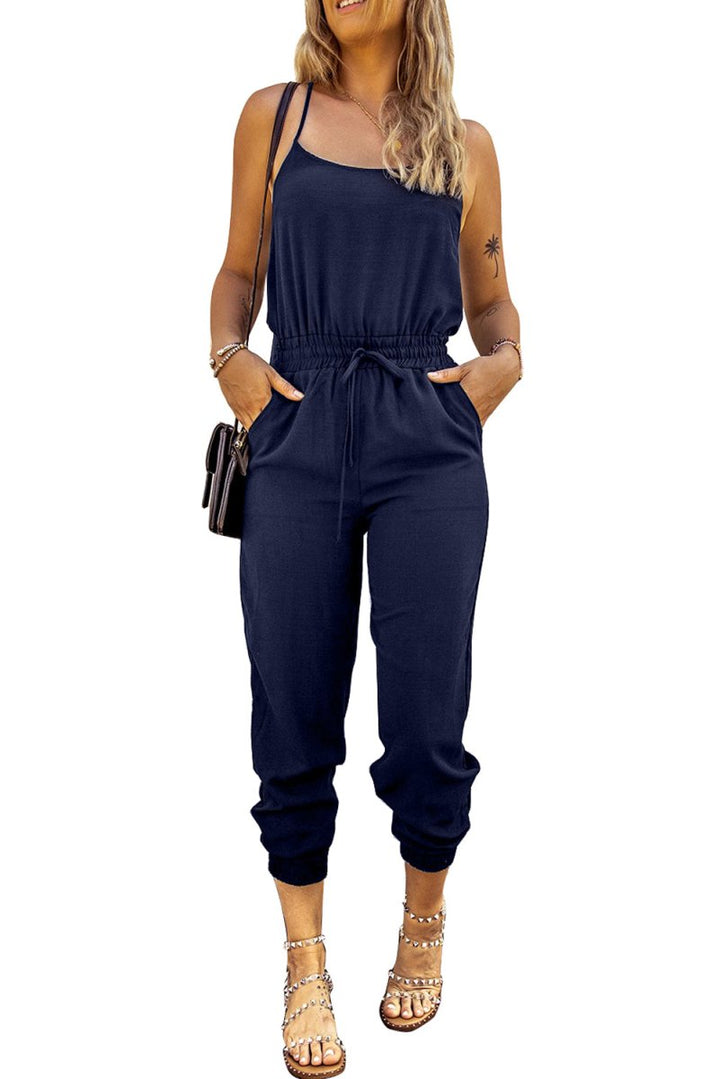 Sancia Drawstring Waist Spaghetti Straps Jumpsuit - Rebel Nomad