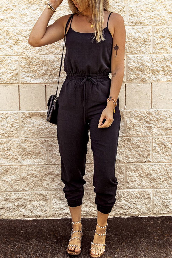 Sancia Drawstring Waist Spaghetti Straps Jumpsuit - Rebel Nomad