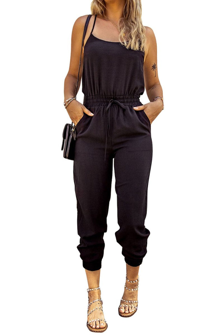 Sancia Drawstring Waist Spaghetti Straps Jumpsuit - Rebel Nomad