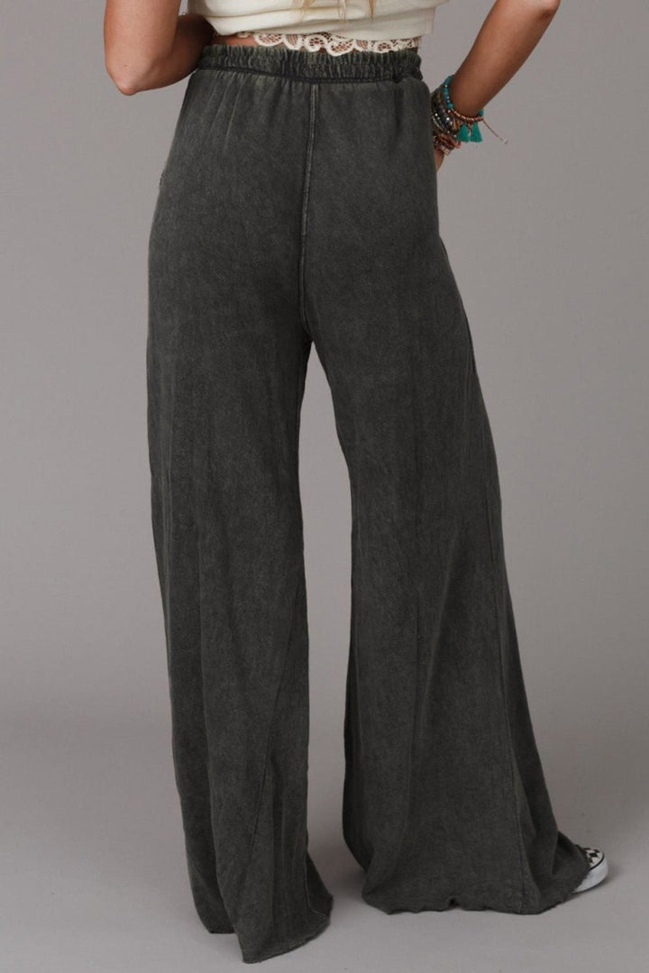 Sarai Mineral Washed Drawstring Retro Wide Leg Pants - Rebel Nomad