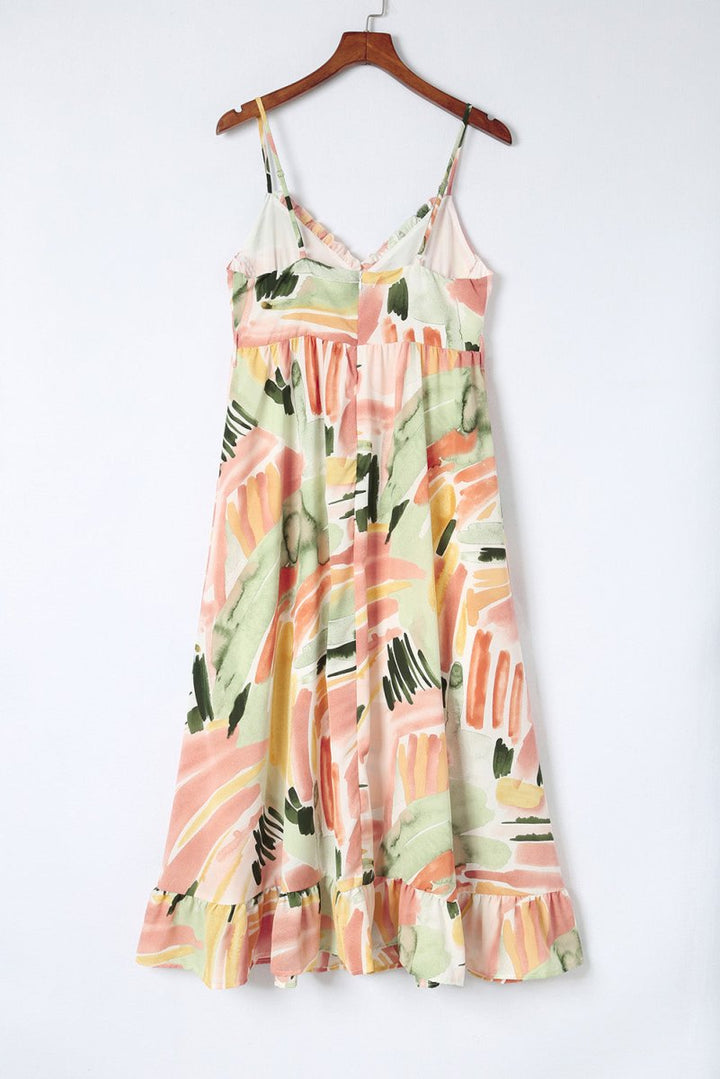 Savant Spaghetti Straps Graffti Print Long Dress - Rebel Nomad