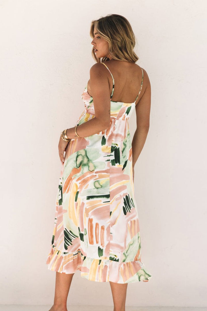 Savant Spaghetti Straps Graffti Print Long Dress - Rebel Nomad