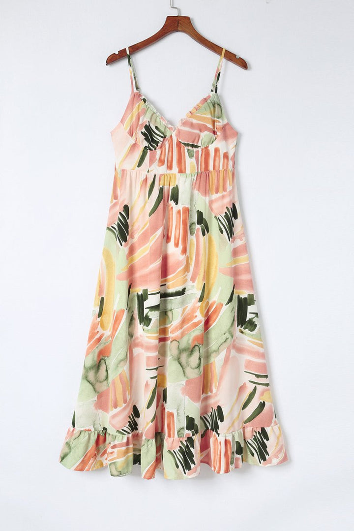 Savant Spaghetti Straps Graffti Print Long Dress - Rebel Nomad