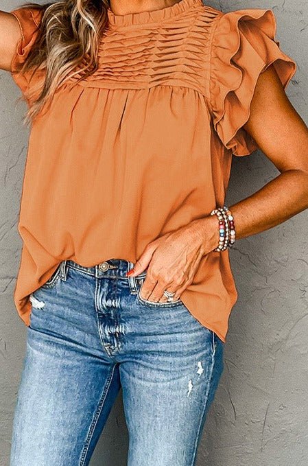 Shannan Smocked Ruffle Sleeve Blouse - Rebel Nomad