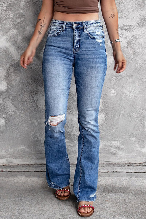 Shea Distressed Flare Jeans - Rebel Nomad