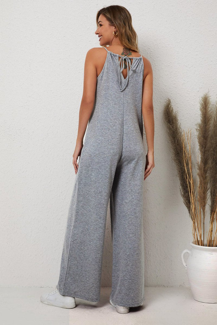 Sheena Patch Pockets Spaghetti Strap Wide Leg Jumpsuit - Rebel Nomad