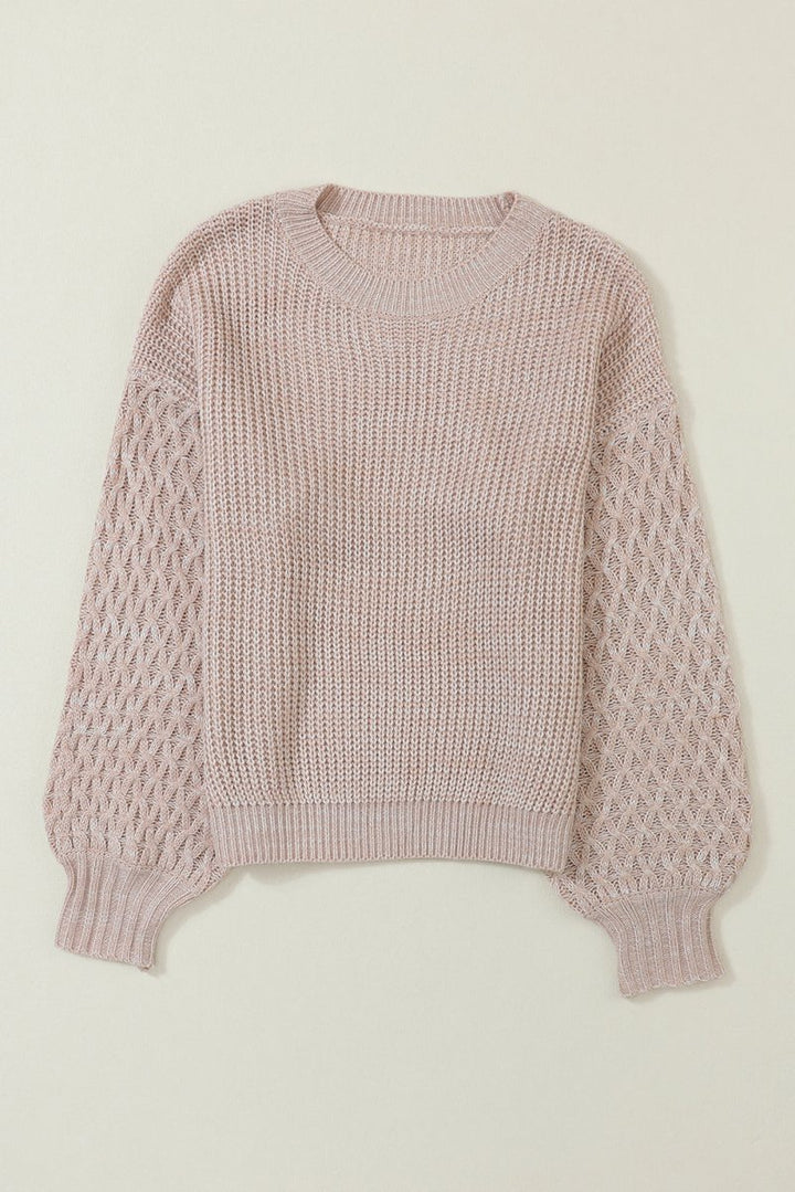 Shellie Cable Knit Sleeve Drop Shoulder Sweater - Rebel Nomad