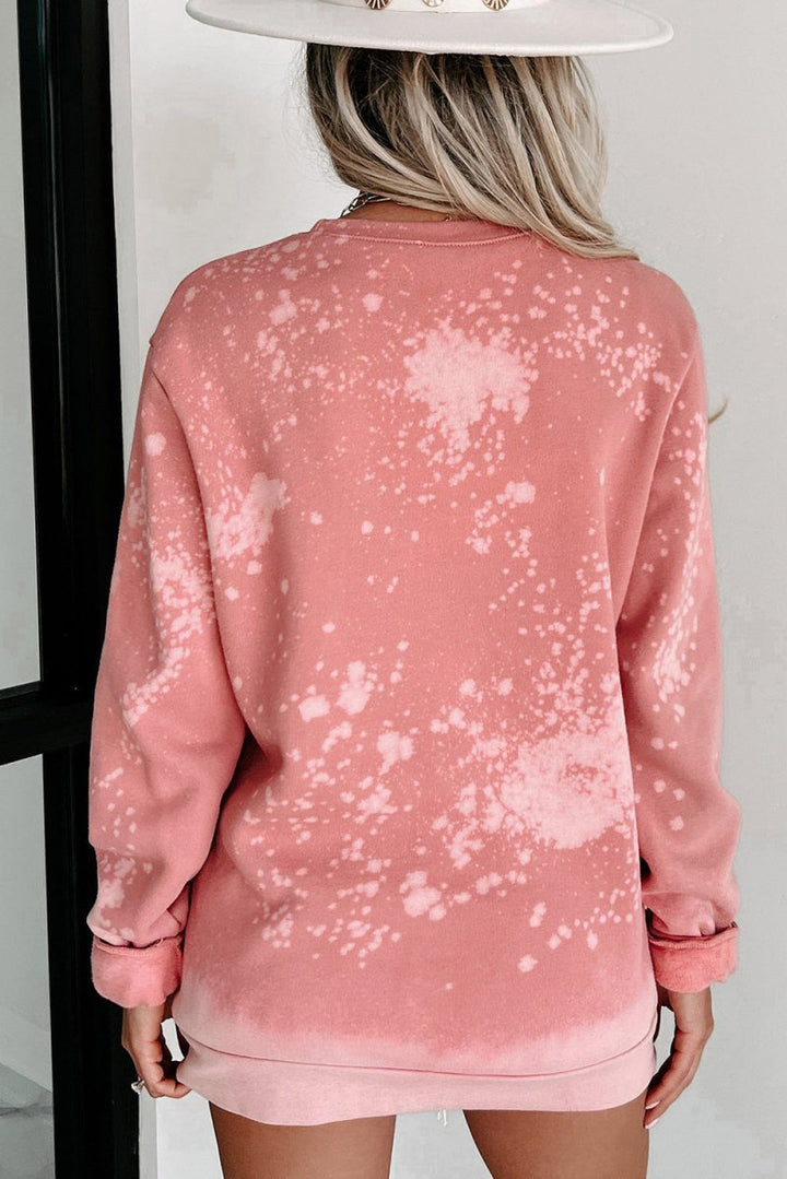 Sherilyn Bleached Round Neck Pullover Sweatshirt - Rebel Nomad