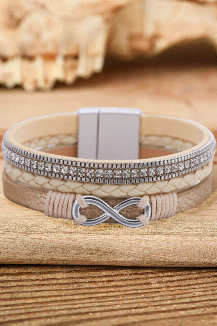 Shimmer Infinity Rhinestone Magnetic Buckle Bracelet - Rebel Nomad