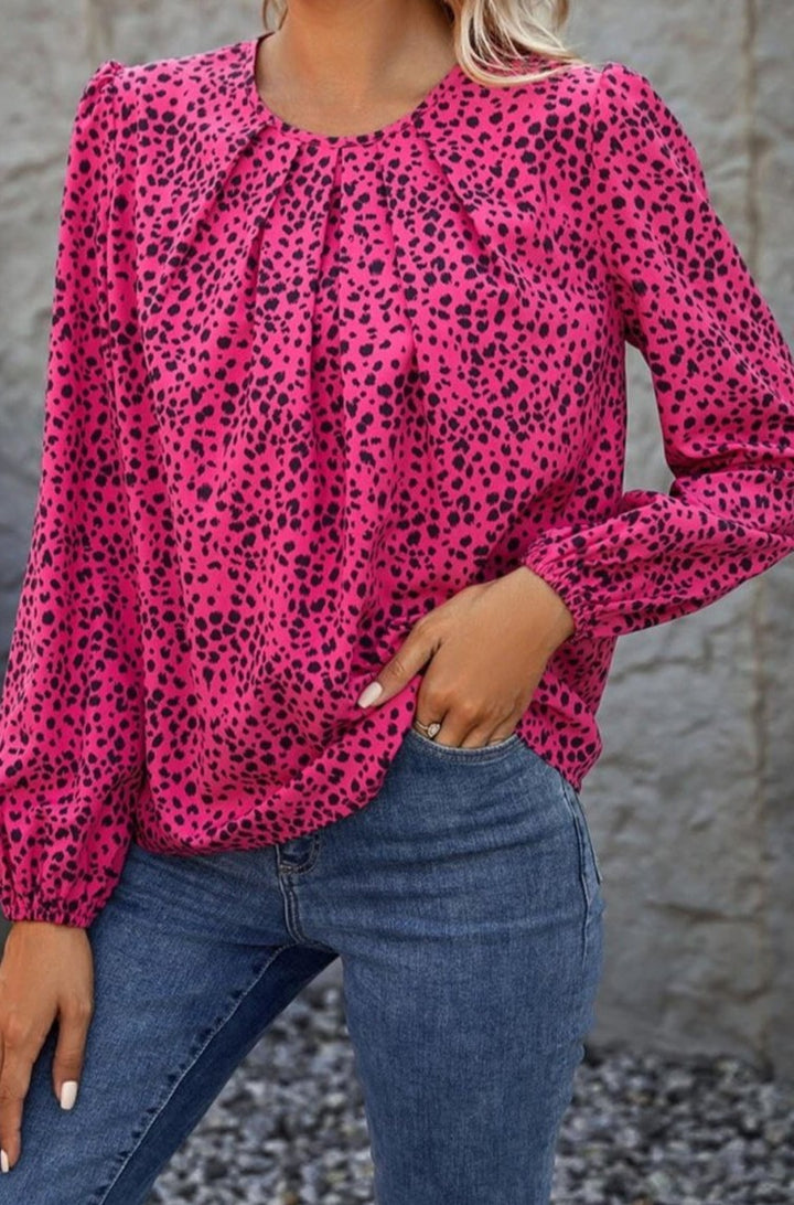 Solstice Leopard Print Pleated Blouse - Rebel Nomad