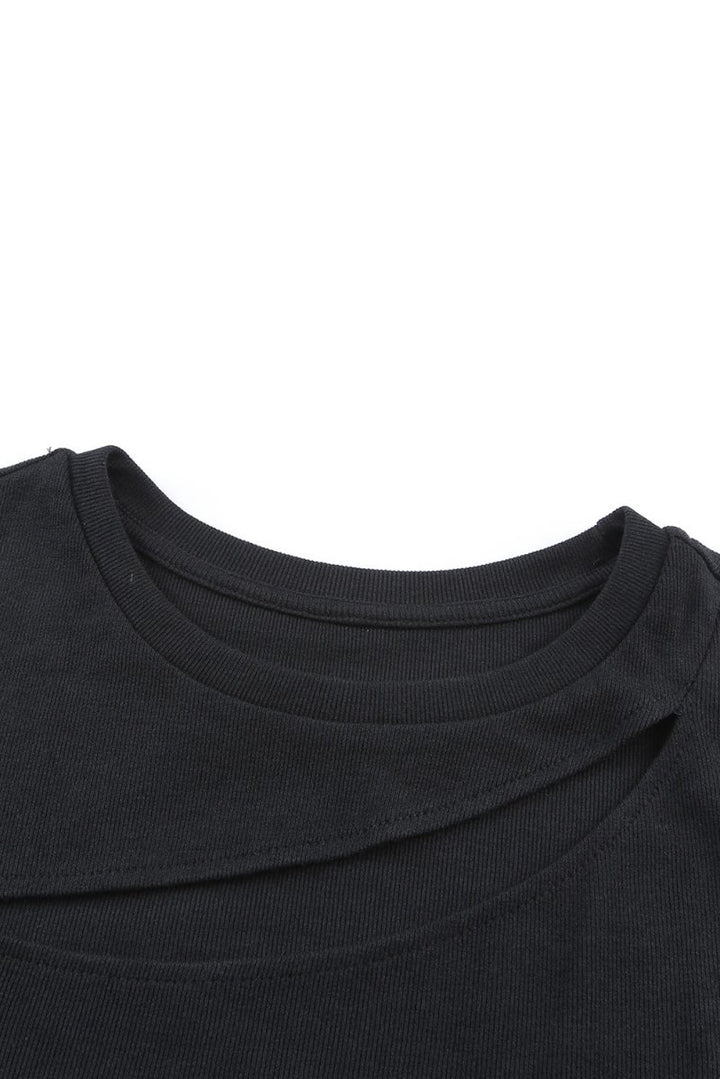 Soraya Slash Cutout Cap Sleeve T-shirt - Rebel Nomad