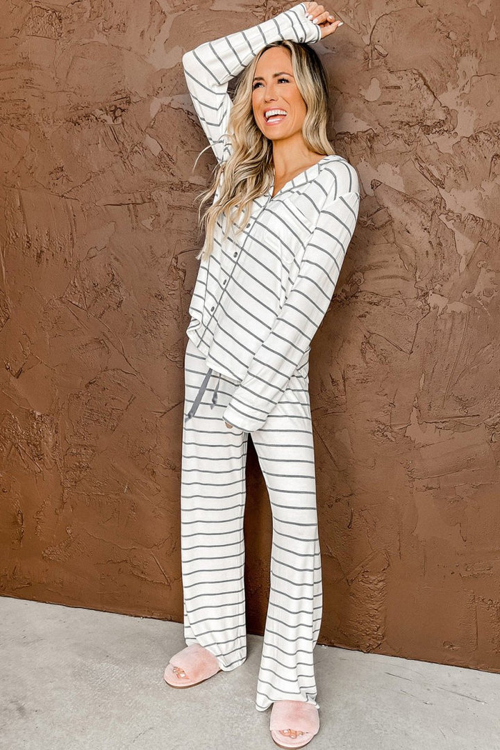 Stacy Striped Long Sleeve and Pants Pajamas Set - Rebel Nomad