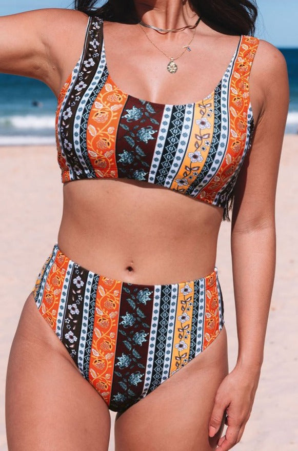 Starling Bohemian Print High Waist Bikini Set - Rebel Nomad