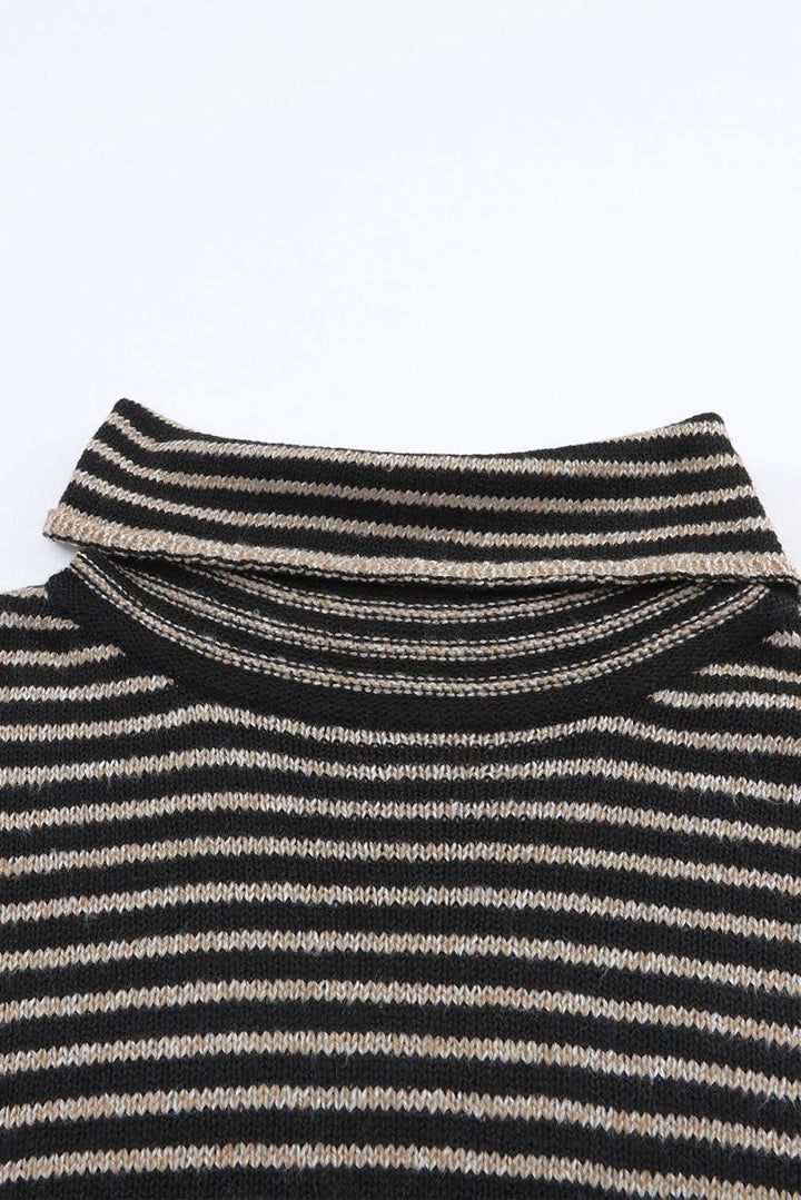 Stellaluna Striped Turtleneck Loose Sweater - Rebel Nomad