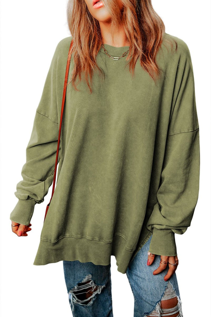 Sula Drop Shoulder Ribbed Trim Oversized Sweatshirt - Rebel Nomad