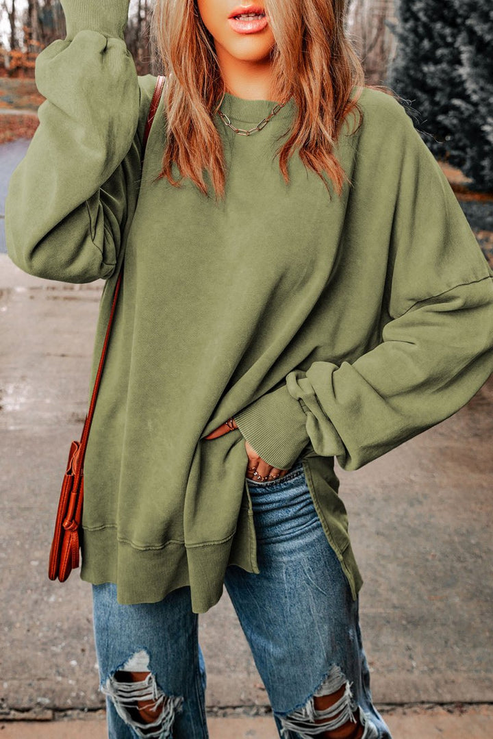 Sula Drop Shoulder Ribbed Trim Oversized Sweatshirt - Rebel Nomad