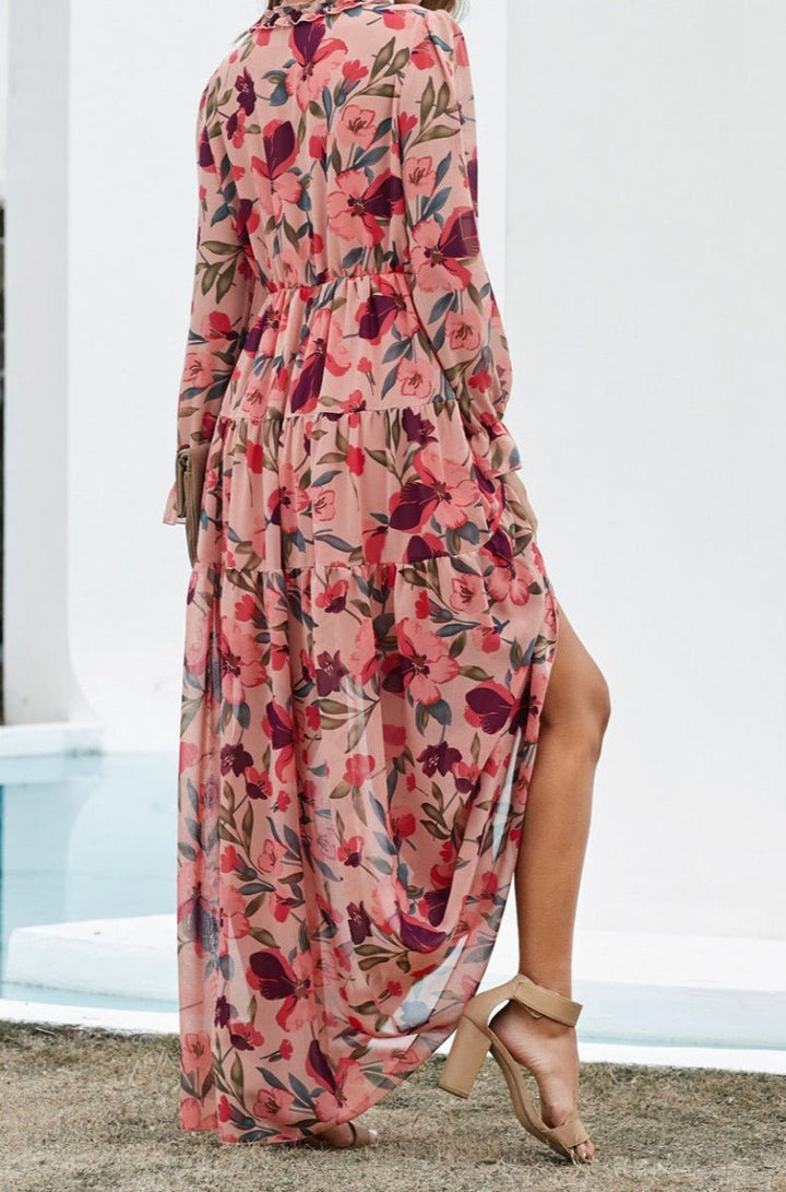 Summit Wild Lotus Ruffle Tiered Maxi Dress - Rebel Nomad