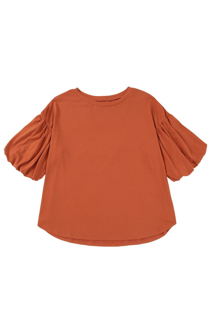 Tessa Joint Bubble Sleeve Round Neck Blouse - Rebel Nomad