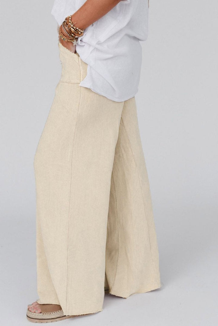 Tessara Mineral Washed Drawstring Retro Wide Leg Pants - Rebel Nomad