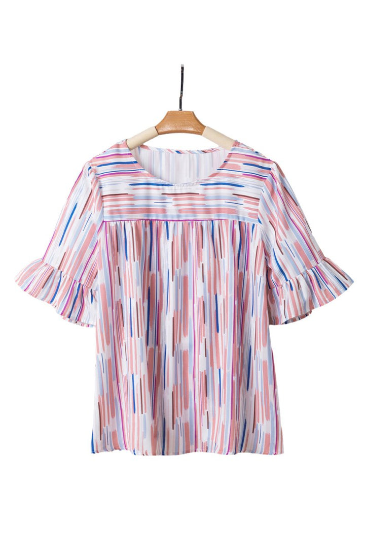 Tyllynn Striped Splash Half Sleeve Blouse - Rebel Nomad