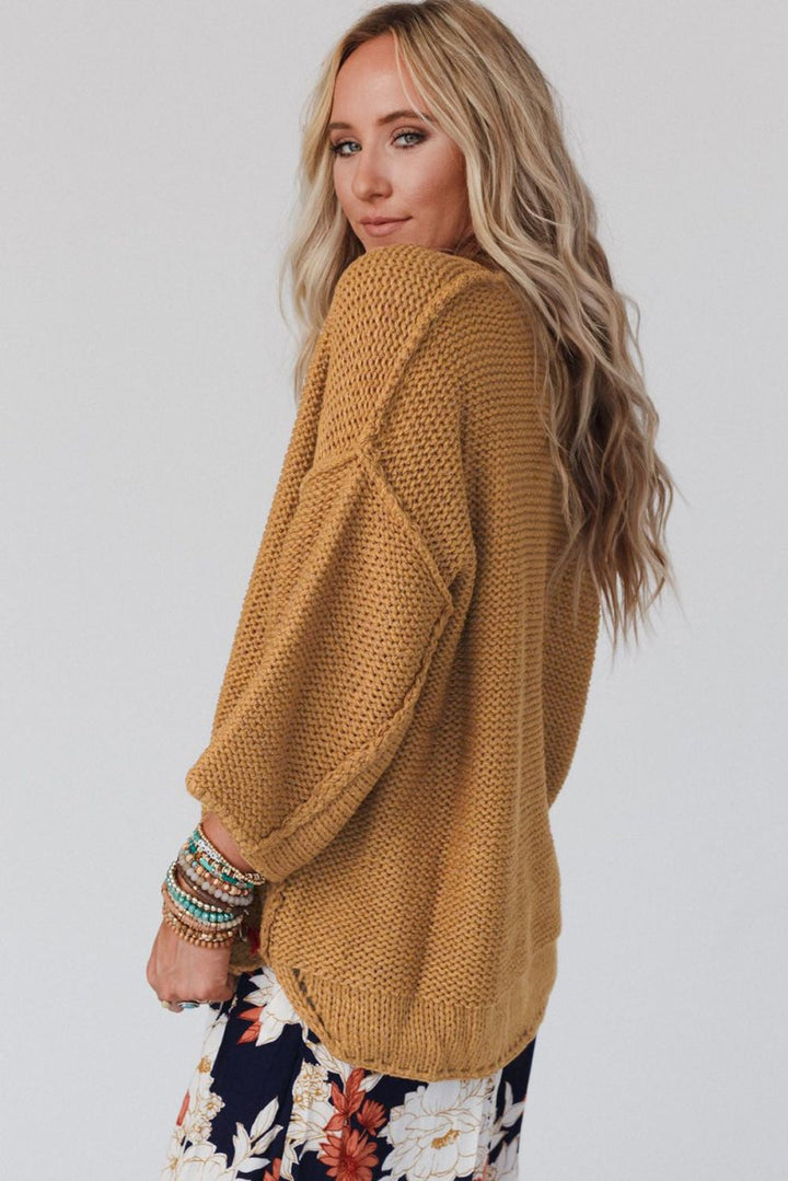 Tyra Slouchy Textured Knit Loose Sweater - Rebel Nomad