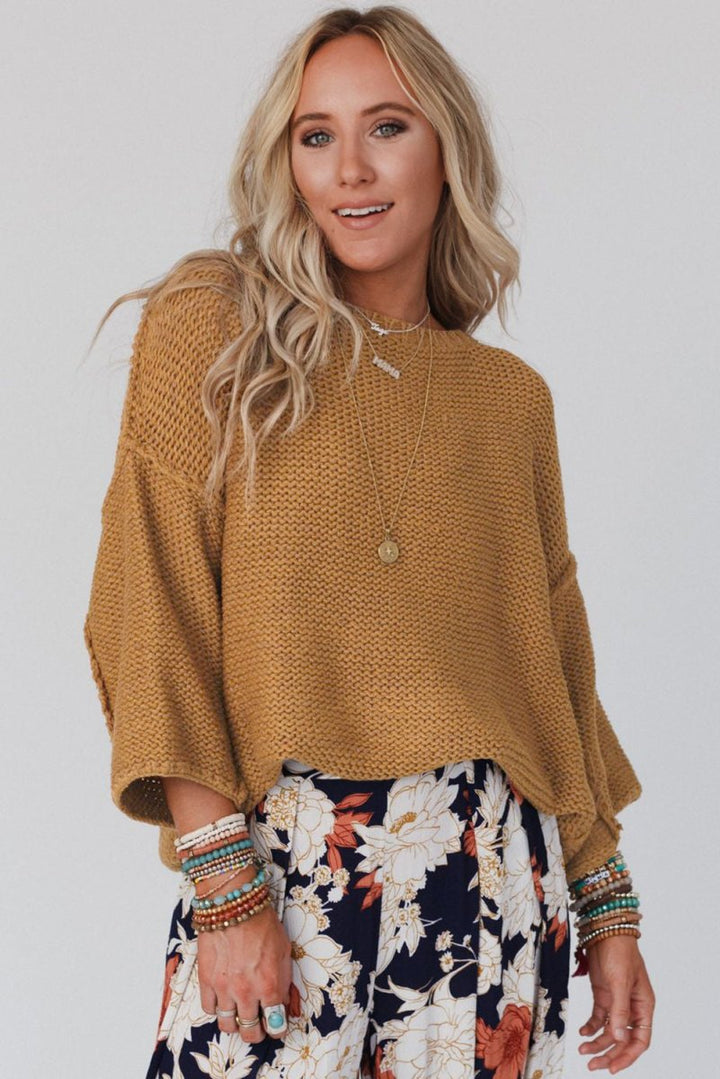 Tyra Slouchy Textured Knit Loose Sweater - Rebel Nomad