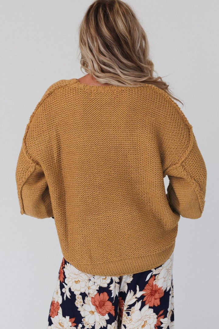 Tyra Slouchy Textured Knit Loose Sweater - Rebel Nomad