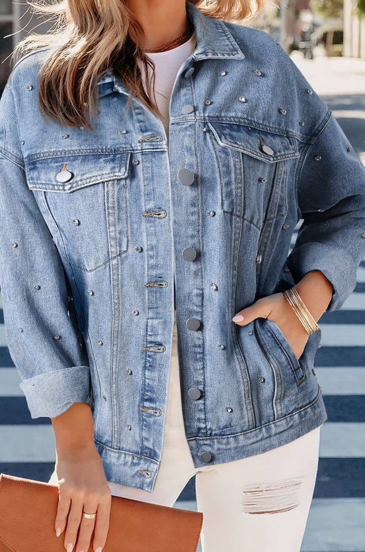 Ulla Rhinestones Studded Denim Jacket - Rebel Nomad