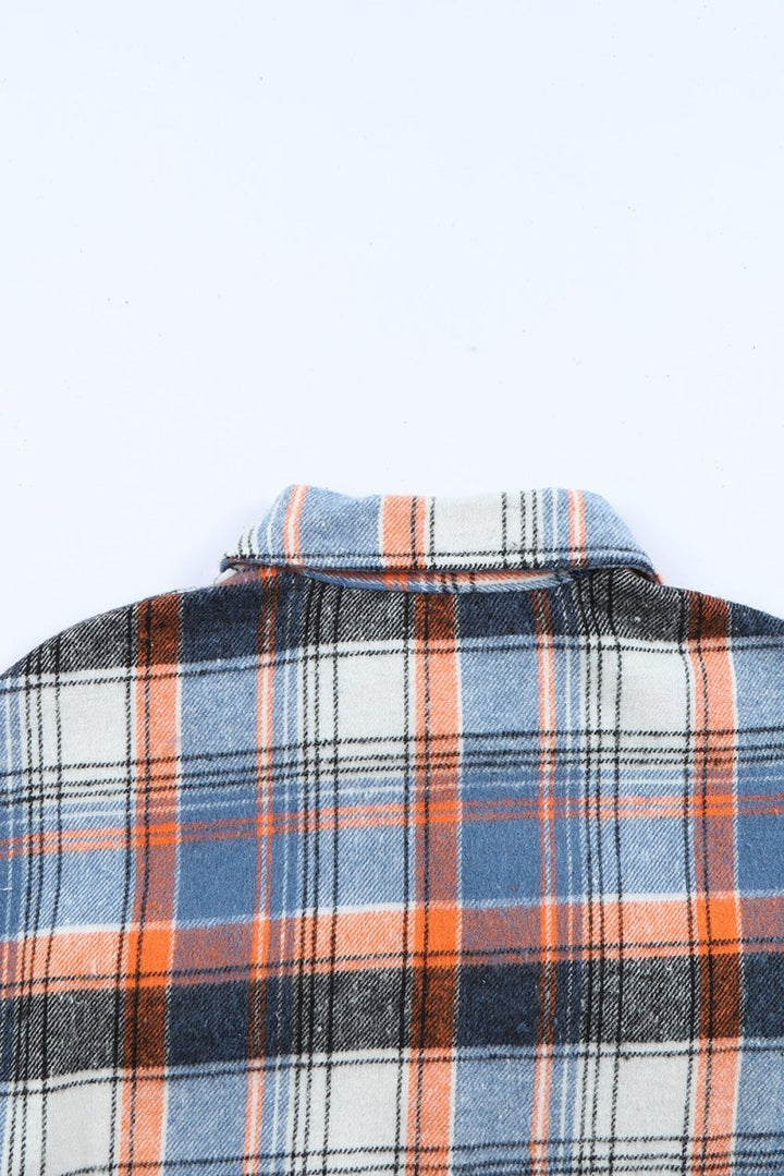 Ulrica Plaid Button Down Ruffled Shirt Jacket - Rebel Nomad
