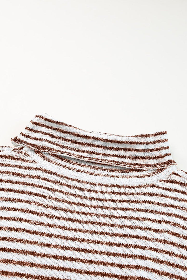 Urania Striped Turtleneck Loose Sweater - Rebel Nomad