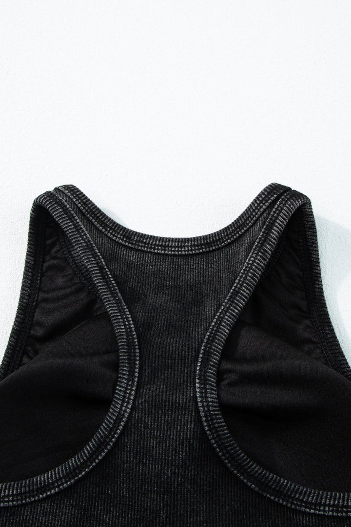 Uriela Ribbed Mineral Wash Racerback Cropped Tank Top - Rebel Nomad