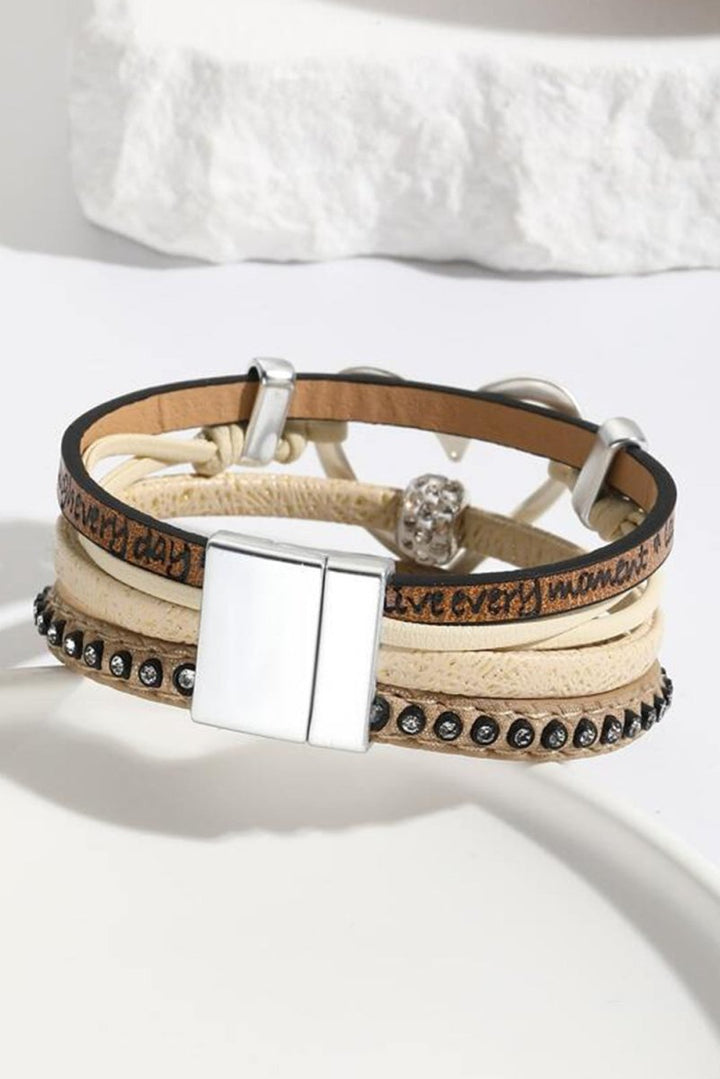 Valkyrie Heart Shape Magnetic Buckle Multi Layered Bracelet - Rebel Nomad