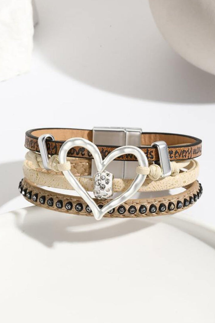 Valkyrie Heart Shape Magnetic Buckle Multi Layered Bracelet - Rebel Nomad